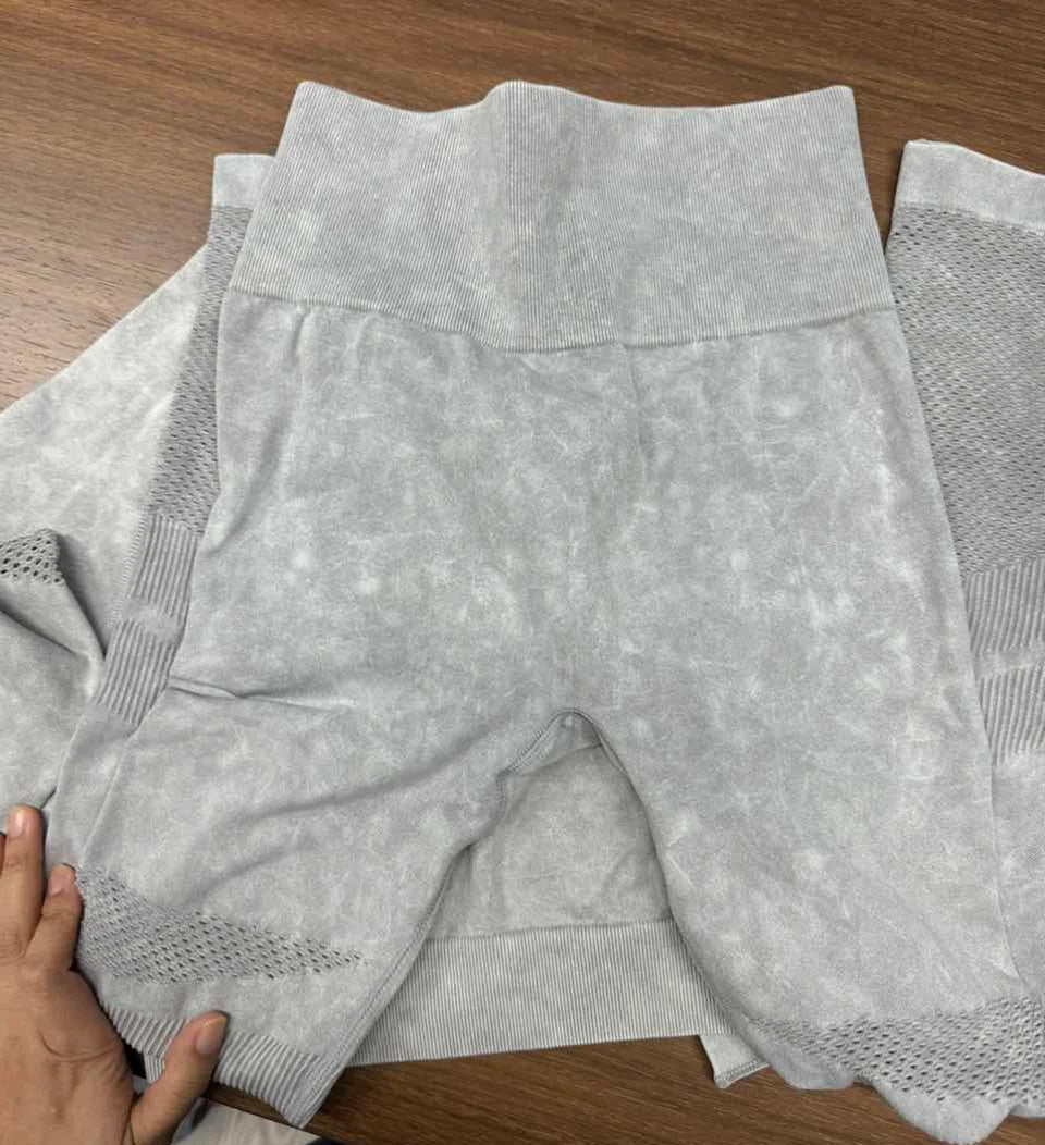 Mileegirl 2pcs Gym Sets Women Seamless Sports Pants Hollow Out Long sleeves Top Fitness Winter Fall Workout Legging Warm Outifts.