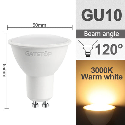 10 Stück hohe Lumen GU10 LED-Spot-Licht, kein Fliker, 8 W, 9 W, LED-Birne, AC 220 V, 120 V, ersetzt 50 W Halogenlampe für die Verkleidung von Heimbeleuchtung.