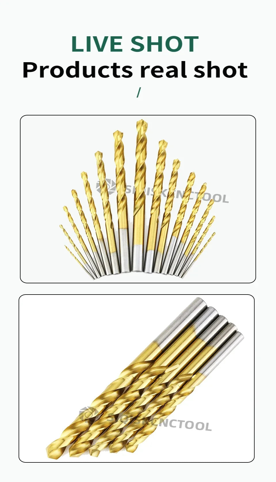 LOCO 50 Stück Titanbeschichtete Bohrer HSS Schnellarbeitsstahl-Set Werkzeug Hochwertige Elektrowerkzeuge 1/1,5/2/2,5/3 mm
