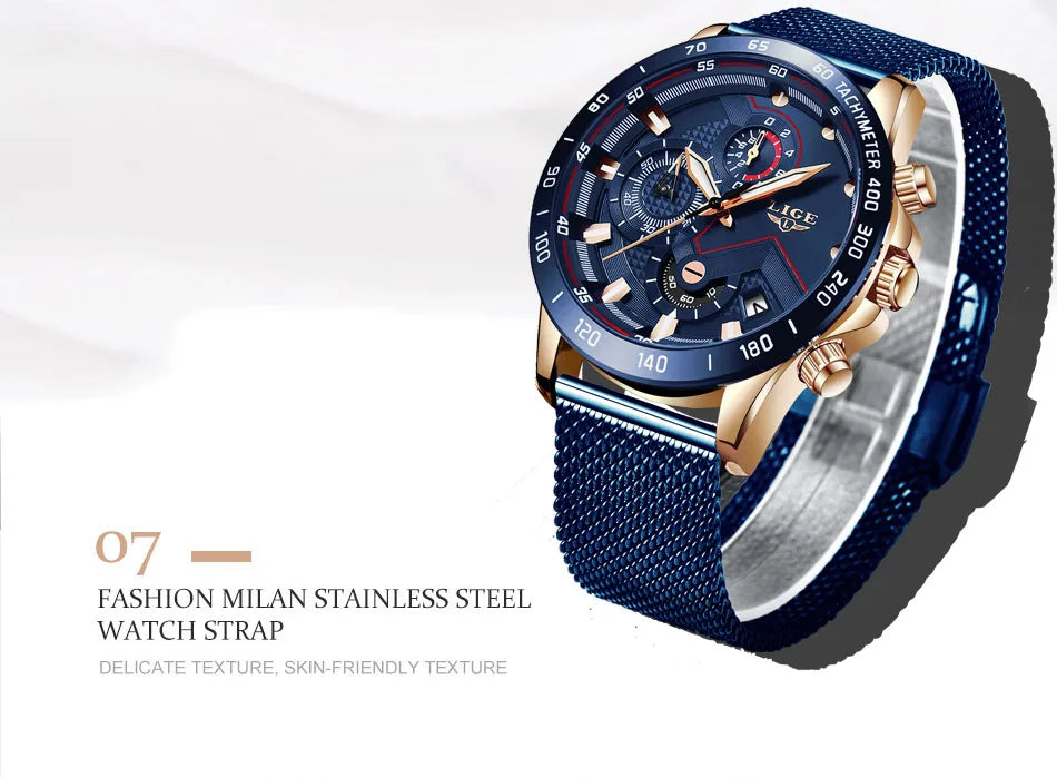 LIGE New Rose Gold Women Watch Top Brand Luxury Watch Women Quartz Sport Women's Bracelet Watches Waterproof Relogios Feminino.