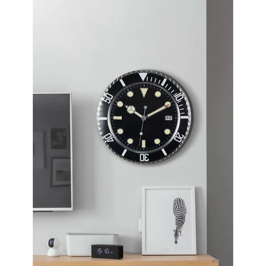 34 cm Luxus Kreative Wanduhr Moderne Metall Design Kunst Wanduhr Hause Große Digitale Leucht Schlafzimmer Dekoration Uhr