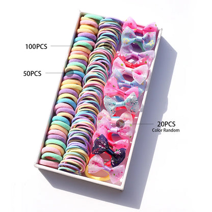 165-300PCS Hair Accessories Set Hairstyle House Play Toy Girl Elastic Hair Bands Butterfly Knot Hair Rope.
