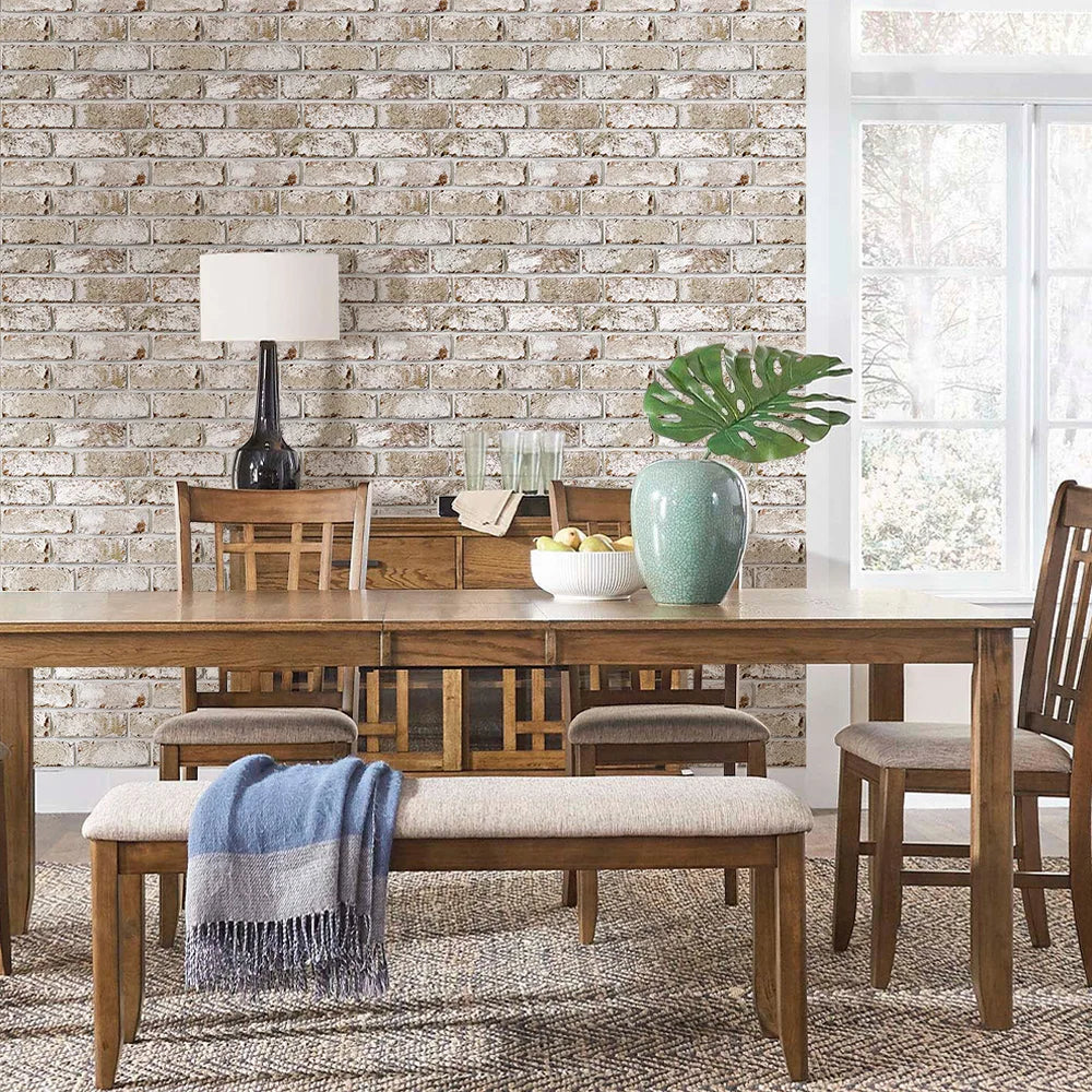 10 Pcs 3D Wall Panel Peel and Stick, 3D Brick Wall Sticker, Kitchen Adhesive Sticker, Tiles Stickers Waterproof