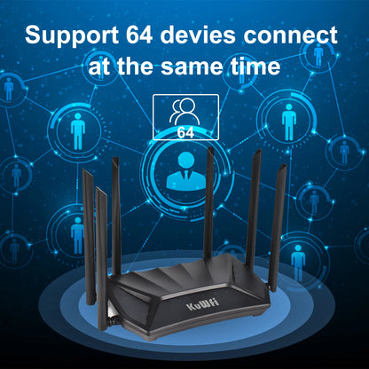 KUWFi CAT4 4G CPE Router 1200Mbps 2.4G 5GHz Dual Band WiFi Router LTE Modem with Gigabit RJ45 Port USIM Slot External Antennas.