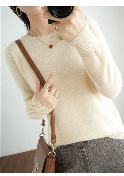 Herbst und Winter Kaschmirpullover Damen Rundhalspullover lässig gestrickt Top Damen kurze Unterwolle Mode 18 Farben