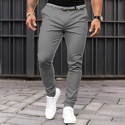 Männer Einfarbig Anzug Lange Hosen Mid-rise Schräg Taschen Zipper Fly Slim Fit Business Büro Hosen Feine Nähen hosen Arbeitskleidung