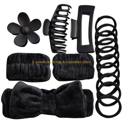 31KD Bowknot Dye Headband Set with Wristbands Hair Clip and Hair Rings Accessory.
