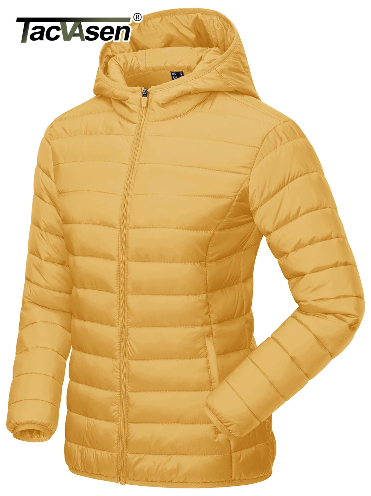 TACVASEN Winter Hooded Puffer Jacket Womens Quilted Warm Coats Casual Windbreaker Waterproof Padded Lightweight Outdoor Outwear.