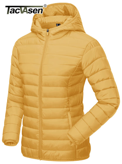 TACVASEN Winter Hooded Puffer Jacket Womens Quilted Warm Coats Casual Windbreaker Waterproof Padded Lightweight Outdoor Outwear.