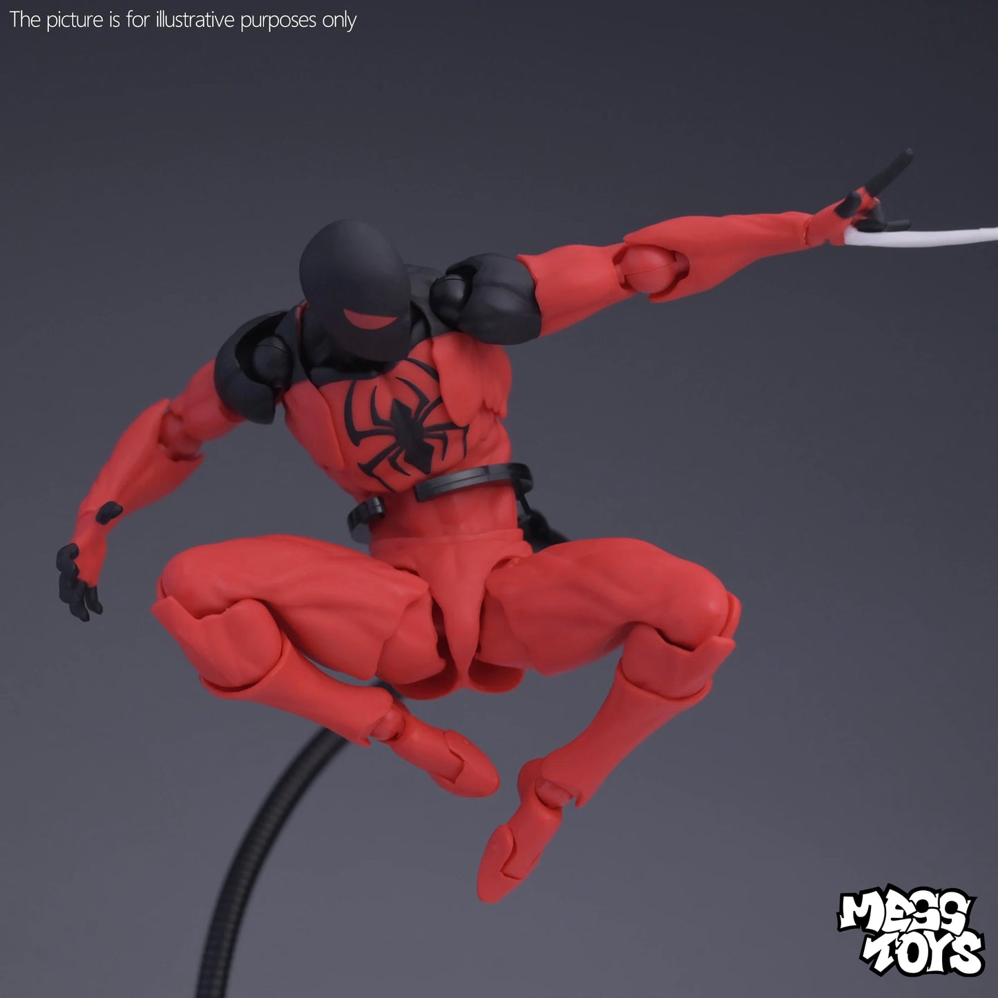 New MessToys Spiderman Figure CT Toys Black Red Spider Man Figurine Mess Toys Anime Action Figure Statue Model Gifts Kid Toys.