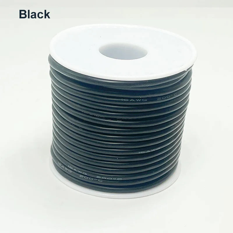 Soft Silicone Connection Cable 16AWG 18AWG 20 22 24 26 28AWG 30AWG 0.08mm Tinned Copper Wire For DIY, Automotive, Power Wiring.