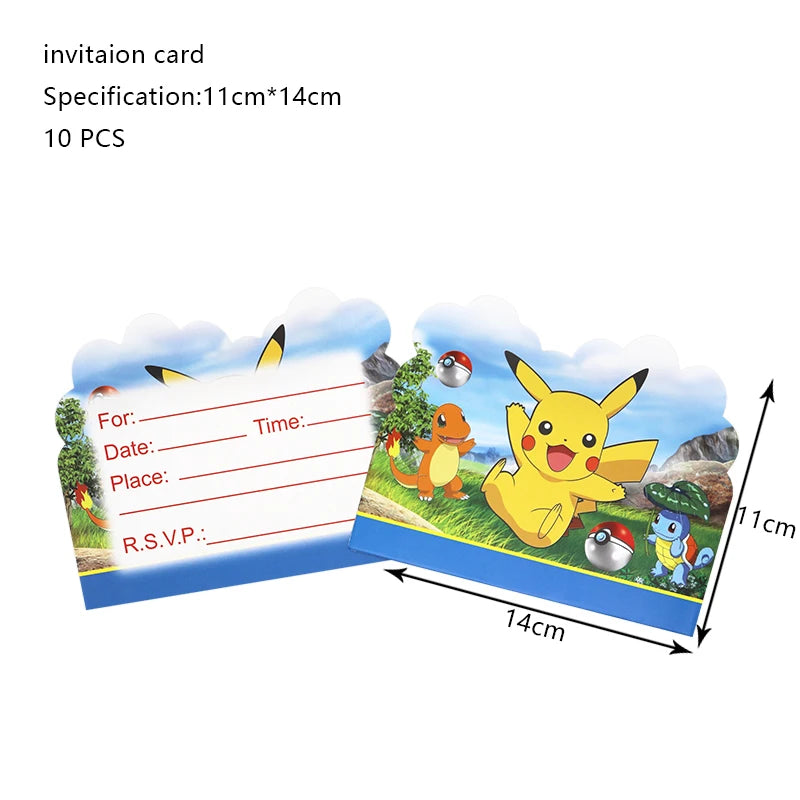 Pokemon Geburtstag Party Dekoration Neue Ligntning Pikachu Ballon Kid Event Liefert Einweg Geschirr Banner Hintergrund Platte.