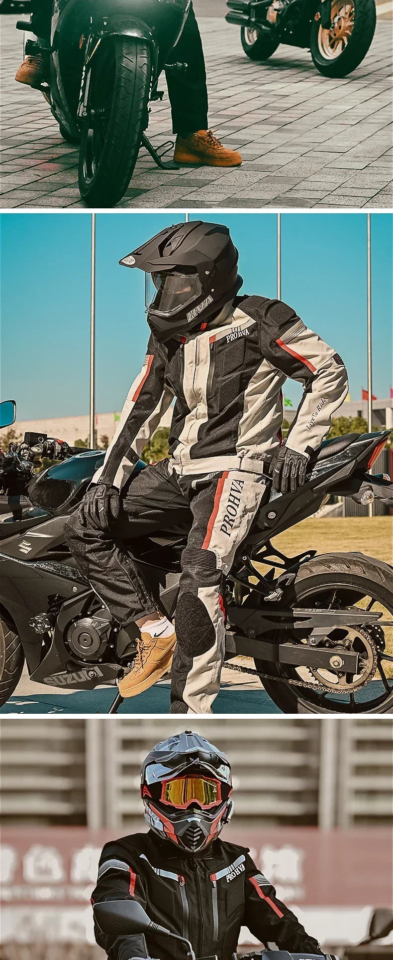 HVA Waterproof Motorcycle Jacket Men's Racing Suit Removable Liner Warm Autumn and Winter Motorcycle Jacket Suit Anti-fall Suit.