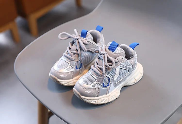 Spring and Autumn Children Sports Shoes Unisex Kids Sneakers Mesh Upper Breathable Basketball Shoes Tennis Casual Flats Footwear.