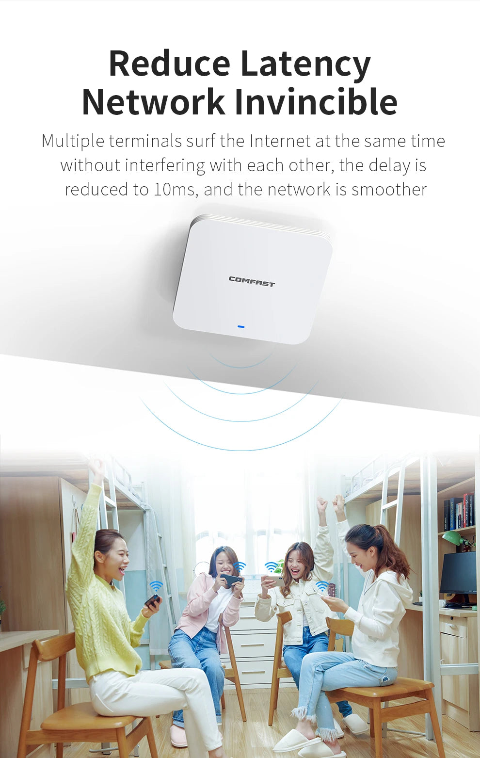 COMFAST WiFi6 Ceiling AP 3000M Gigabit POE RJ45 Wireless Indoor Access Point 2.4 5.8Ghz Wall Mounted WiFi Repeater Cover Roaming.