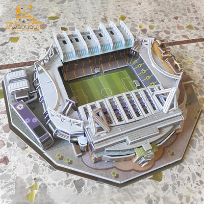 3D Football Stadium Puzzle Paper Model Architecture Kit Adult Kids Craft Building Toy Home Decor Gift Jigsaw Collectible Play.