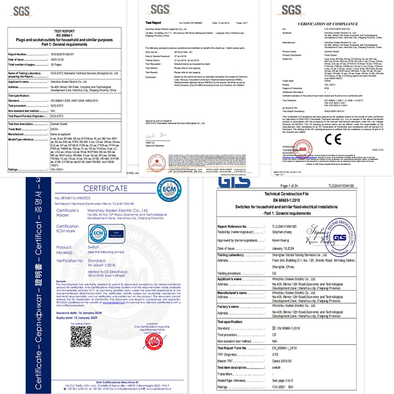 WESA EU-Standard-Spiegel-Acryl-Wandsteckdose, schwarze, flammhemmende Panel-Steckdose, 16 A, Steckdose, keine Standard-Erdung.