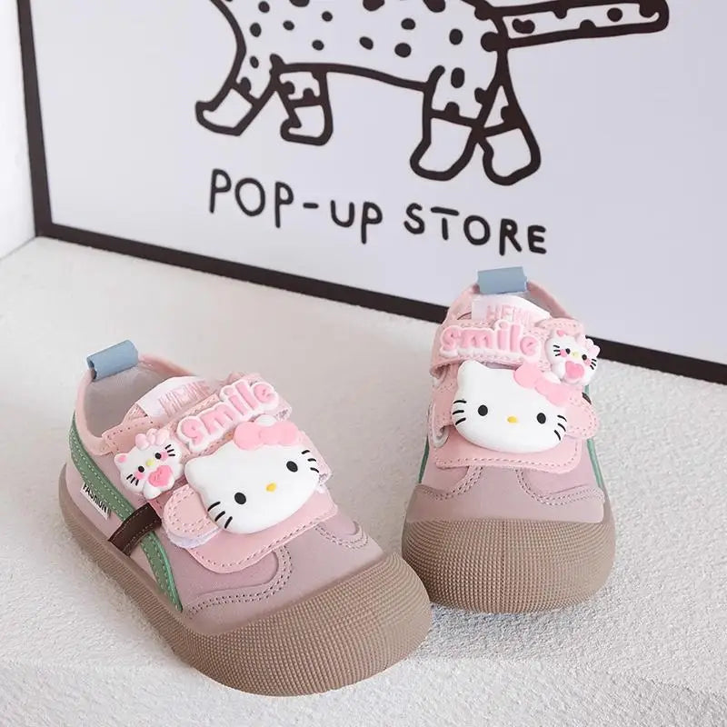 Sanrio Girl Kawaii Canvas Shoes Kindergarten Baby Child Cute Hello Kitty Spring Autumn Fashion Outdoor Running Sports Leisure.