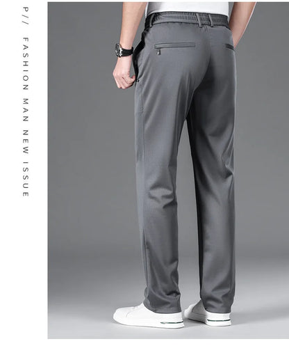 Big Size 10XL Winter Pants Men Fleece Lined Elastic Waist Strtch Trousers Male Thick Warm Straight Business Work Wear Plus Large