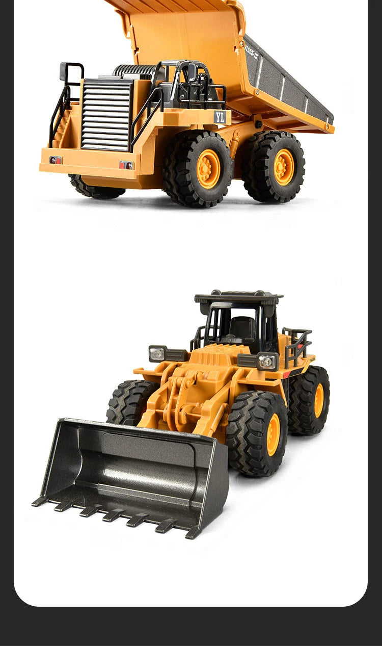 9Ch Rc Car 2.4G Remote Controlled Multi-Functional Dump Truck Bulldozer Excavator Engineering Vehicle Kids Toys for Boys Gifts.