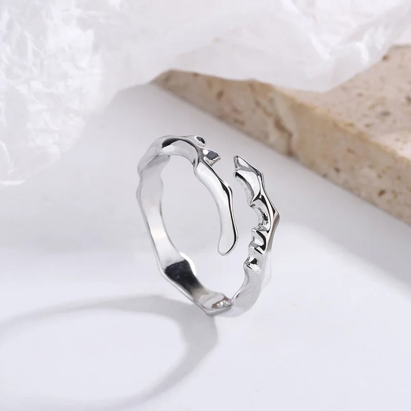 925 Sterling Silver Brambles Rattan Aesthetic Rings For Women Wedding Engagement Jewelry Accessories  GaaBou.