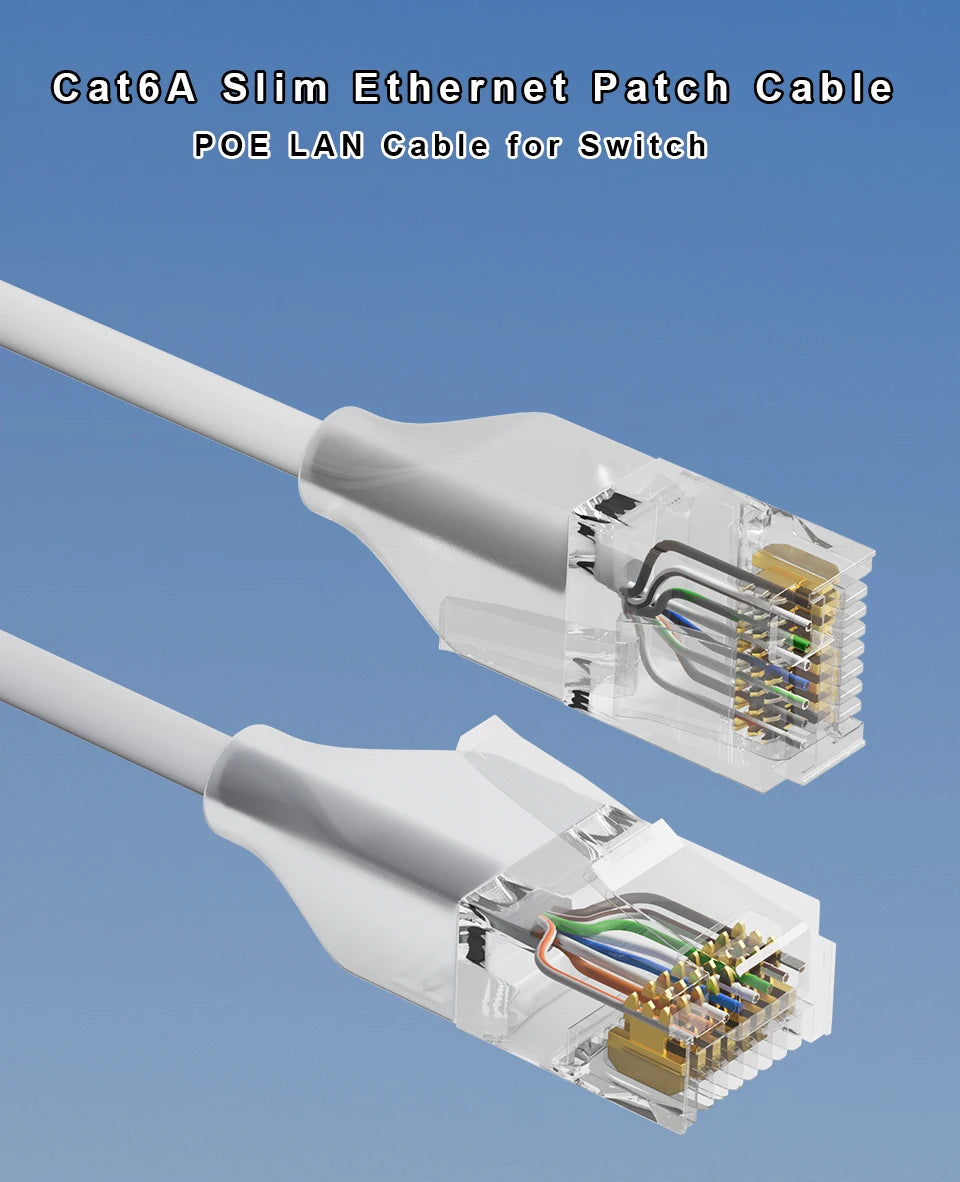 COMNEN 24 Pack Ethernet Lighting Patch Cable Flexiable Slim Cat6a 10G POE LAN Cable  for Switch Ps5 Router Xbox Computer.
