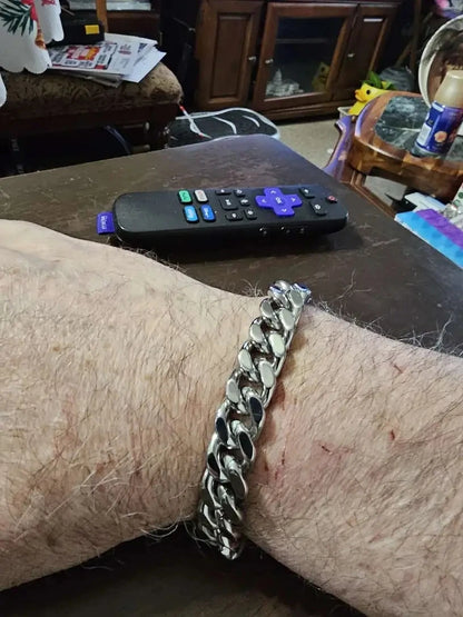 316 Stainless Steel Plated 18k Gold Fashion 8.10.12mm Encrypted Cuban Chain Miami Rap Hip Hop Men's Bracelet Accessory