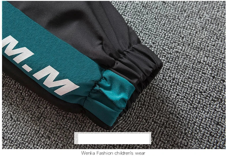 Teenage Boys Clothing Set Autumn Children Patchwork Sportswear Suits Fashion Big Boy Zipper Birthday Outfit Costumes for Kids.