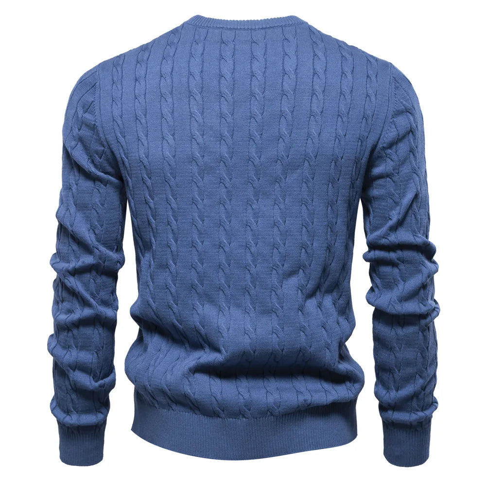 2024 High-quality Men's Sweater Pullover New Deer Embroidery Solid Color Knitted Sweater Men's Knit Sweaters  Men Clothing