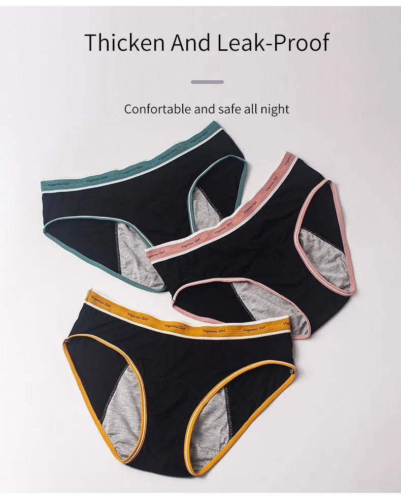 Leak-Proof Period Underwear Women Plus Size High Absorbency Reusable Menstrual Panties Anti-Stain Heavy Flow Protection Night.