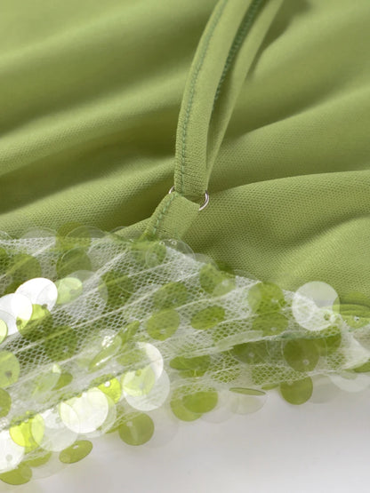 Pailletten rücken freie lange Kleider sexy Halfter Slim Fit Glitzer Abend roben Party Social ite schimmernde Frauen wickeln Hüft kleid Sommer