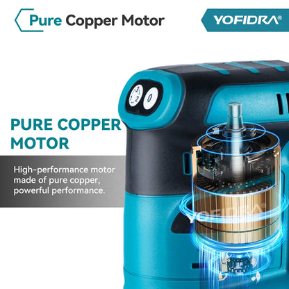 YOFIDRA Elektrische Exzenterschleifer 125 MM Akku-schleifen Schleifen Polieren Maschine Holzbearbeitung Power Tool Für Makita Batterie Pin