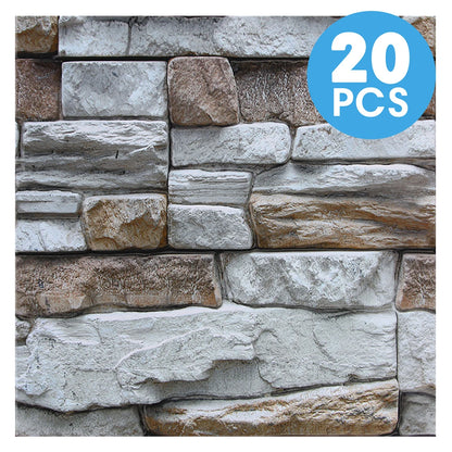 10/20Pcs 3D Faux Stone Wall Panels, Self-adhesive Panels, Kitchen Backsplash, Farmhouse Wall Decor, 30cm x 30cm