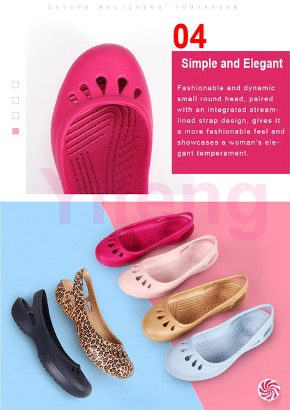 Certified Satihu Summer New Lightweight Anti Slip Hole Shoes  Clog For Women's Flat Bottom Sandals Nurse Outdoor Beach Jelly.