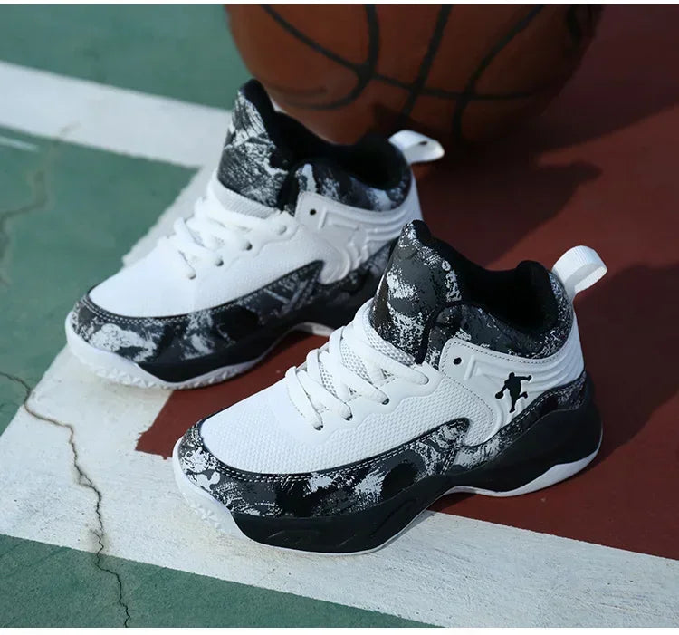 Basketball Shoes for Kids Sneakers New Boys Brand Thick Sole Non-slip Children Sports Shoes Child Boy Basket Trainer Shoes