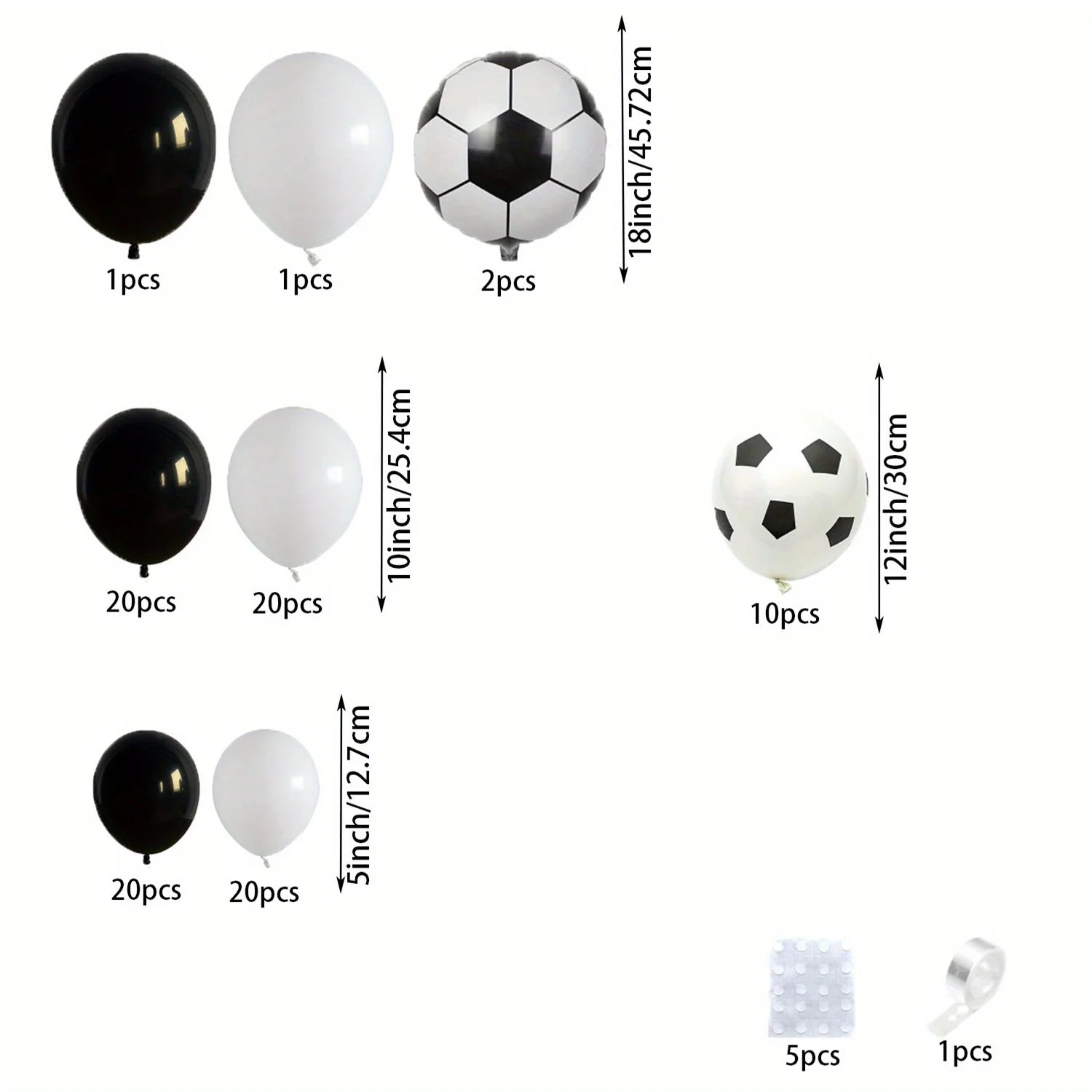 100 Stück Ballon-Party-Girlandenbogen-Set mit Fußball-Motiv, Geburtstagsfeier, Feier, Party, Fußball, Jubiläumsfeier.