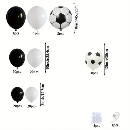 100 Stück Ballon-Party-Girlandenbogen-Set mit Fußball-Motiv, Geburtstagsfeier, Feier, Party, Fußball, Jubiläumsfeier.