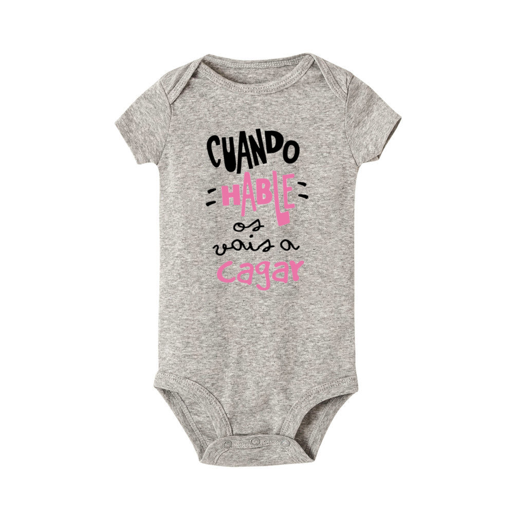 When I Talk You Mess Up The Gift Print Baby Strampler Säuglingsbodysuit Baby Niedliche Kleidung Neugeborene Kurzarm Bodys Kleinkind Geschenk.