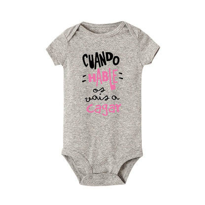 When I Talk You Mess Up The Gift Print Baby Strampler Säuglingsbodysuit Baby Niedliche Kleidung Neugeborene Kurzarm Bodys Kleinkind Geschenk.