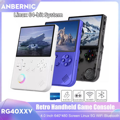 RG40XXV Retro Handheld Game Console 4.0 Inch 640*480 Screen Linux System 5G WiFi Bluetooth HDMI TV Output Video Game Player.