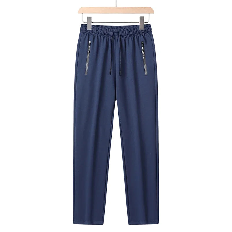 Summer Big Size Men's Pant Drawstring Stretch Sport Jogger Trouser Male Plus Large Fit Zip Pocket 4XL 5XL 6XL 7XL 8XL Grey Black.