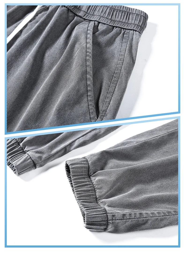 Men's Lyocell Loose Cuffed Tapered Pants 2025 Summer Autumn Comfortable Breathable Casual Long Pants Plus Size 5XL.