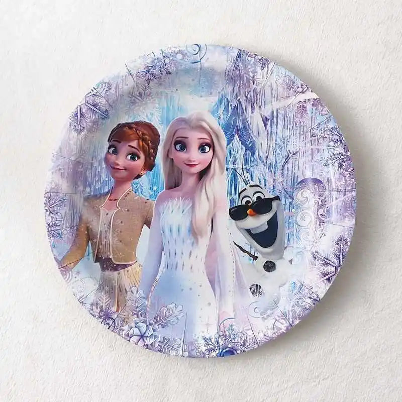 Disney gefroren Geburtstag Dekorationen Mädchen Papier Geschirr Teller Servietten Tassen Schnee königin Geburtstag Deko Hintergrund Luftballons Lieferungen.
