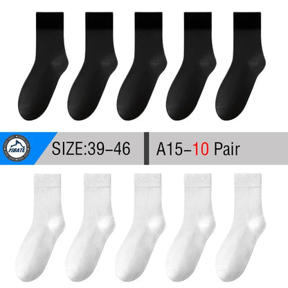10 Pair Men's Bamboo Socks Anti-bacterial And Anti-odour Soft Business Socks Wearable And Breathable Casual Socks For Men.