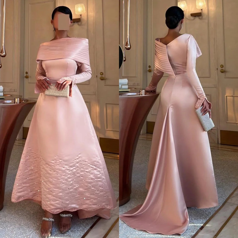 Maßgeschneiderte, exquisite, modische, plissierte, drapierte, mit Pailletten besetzte, schulterfreie A-Linien-Midikleider, maßgeschneiderte Anlasskleider, formell.