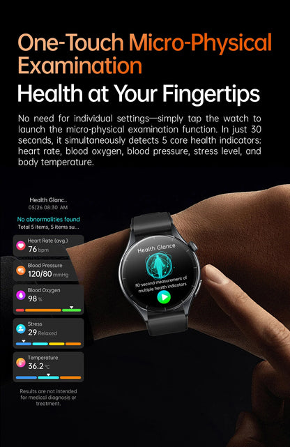 2025 New NFC  Health MonitorUric Acid Blood Pressure Blood oxygen Body Analysis Smart Watch ECG+PPG Clock Smartwatch Men lady.