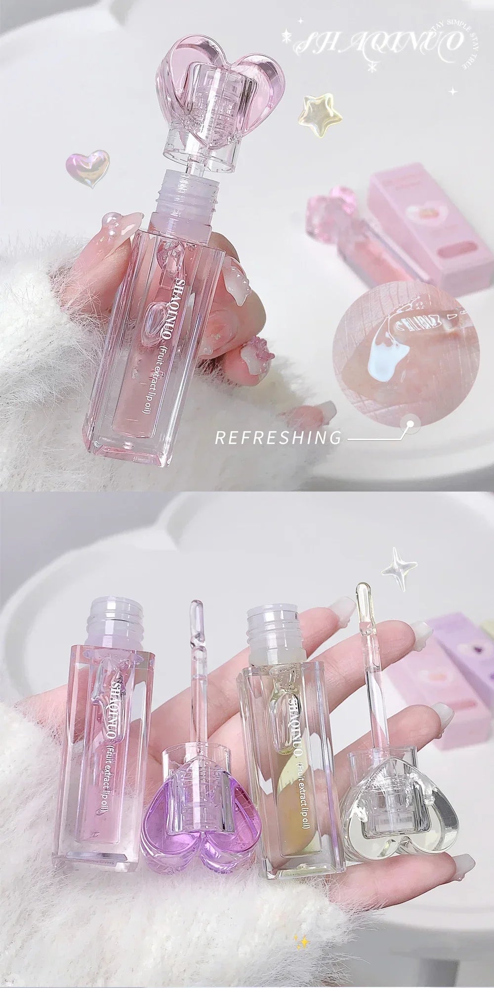 Plumping Jelly Lip Gloss Lasting Moisturizing Transparent Lip Oil Water Light Mirror Peach Lipstick Women Lips Makeup Cosmetics.