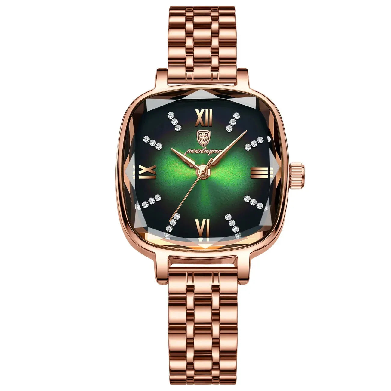 POEDAGAR High Quality Luxury Women Watch Stainless Steel Square Waterproof Quartz Ladies Wristwatches Dress Elegant Femme Clocks.