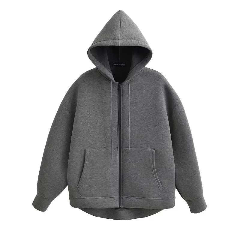 Neue Damen Casual Pocket Langarm Jacken Schwarz Bomber Varsity Jacke Mantel 2024 Herbst Damen Mode Kapuzenpullover