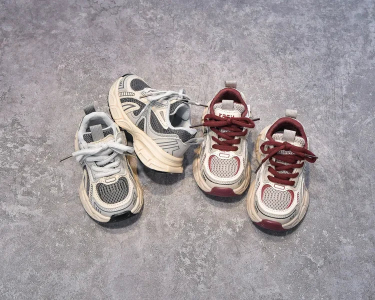 Boys Girls Running Shoes Thick Soft Sole Children Sneakers Mesh Breathable 2025 New Fashion Kids Sports Shoes for Students Trend.